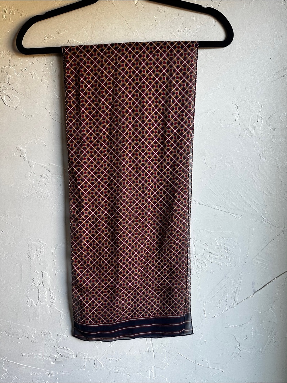 Geometric Silk Feel Rectangle Scarf Old Money Preppy Equestrian 52x11